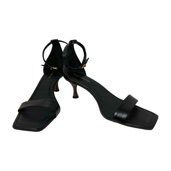 Vince Camuto Vinkely Black Square Toe Kitten Heel Sandal Purple Marbled NWOT 7.5 - Picture 1 of 10